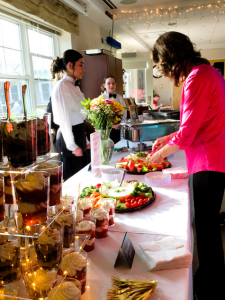 vibrant spring décor and a delicious menu that included a mashed potato bar, chili bar, assorted desserts