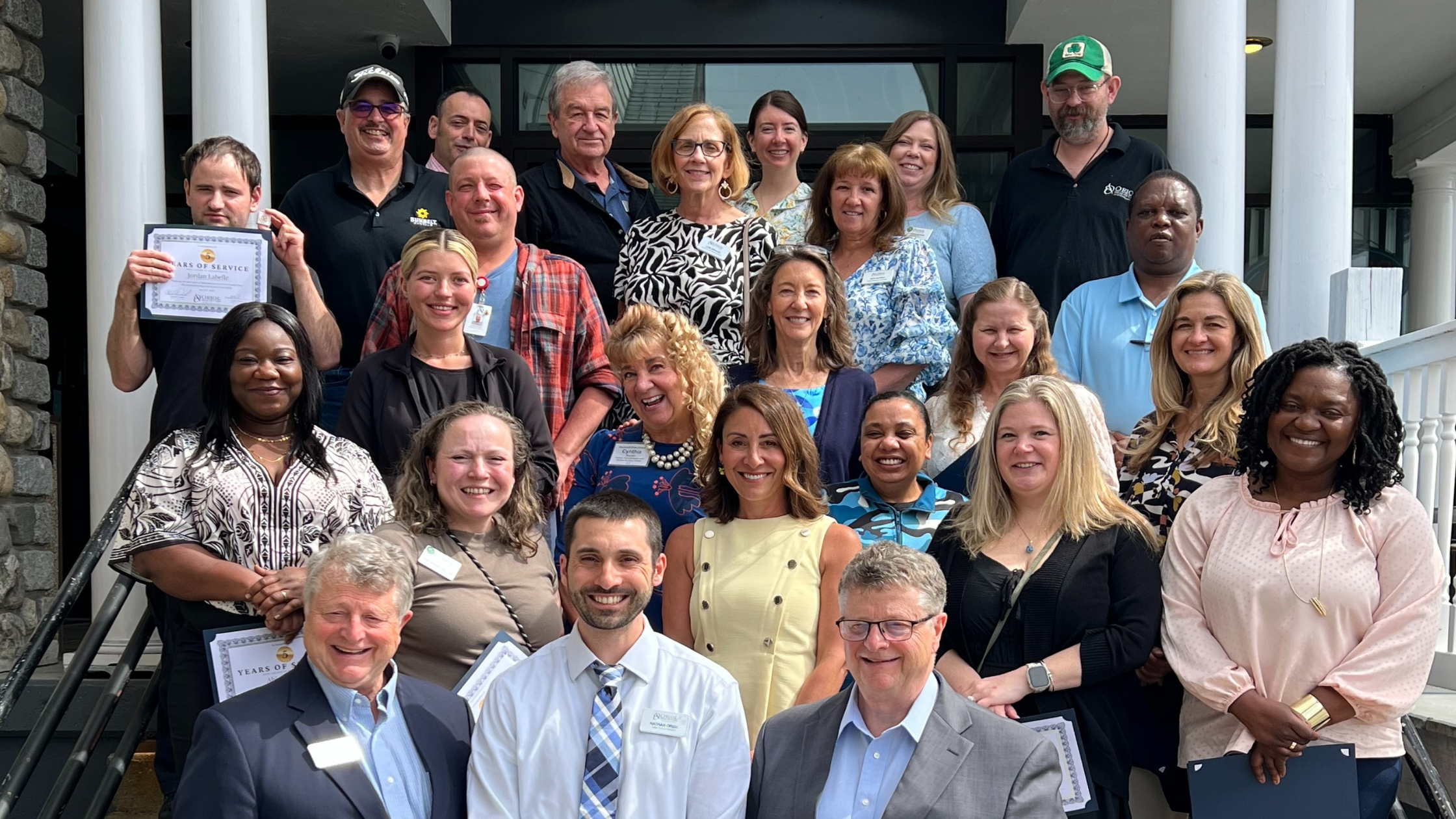 2025 Oriol Health Care Service Awards Breakfast- smiling team photo