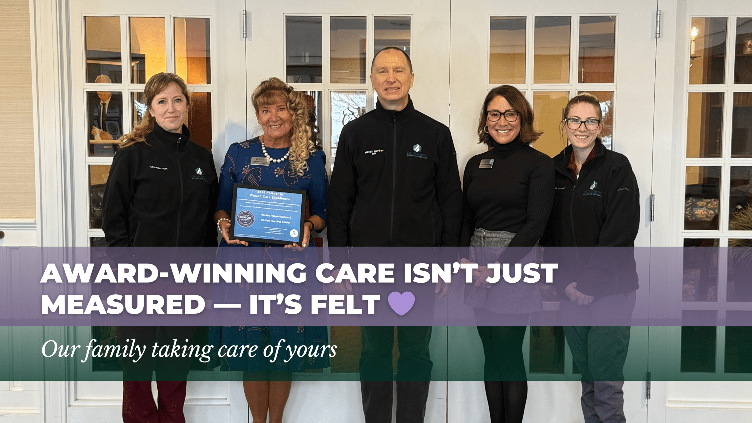 Holden Rehabilitation team receiving 2026 Partner in Wound Care Excellence award