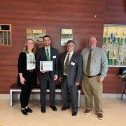 Nathan and David Oriol present the Oriol Foundation Accessibility Grant for Neurological Inclusion to Mountview Middle School leadership in Holden Massachusetts.