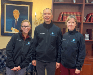 Dr. Mikhail Novikov with Michelle Horn and Madison Scampini, wound care nurses at Holden Rehabilitation, after receiving the Partner in Wound Care Excellence recognition