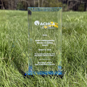 Bob Oriol ACHCA Chair’s Distinguished Service Award 2026 displayed outdoors