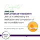 June 2026 Employees of the Month at Oriol Health Care recognition graphic
