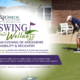 Residents, families, community members, and therapists enjoy the Swing Into Wellness community event in the outdoor courtyard at Holden Rehabilitation & Skilled Nursing Center.