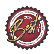 2026 Best of Your Hometown Awards logo promoting voting for the Oriol Health Care family, finalists in nine categories presented by The Landmark and The Item.