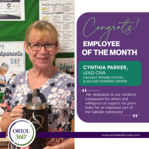 Cindy Parker Lead CNA Cynthia Cindy Parker, Lead CNA, September 2026 Employee of the Month at Oakdale Rehabilitation & Skilled Nursing Center
